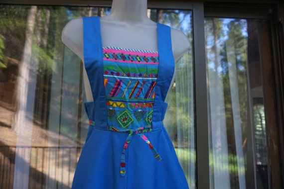 Vintage 70s size small apron style dress - image 1