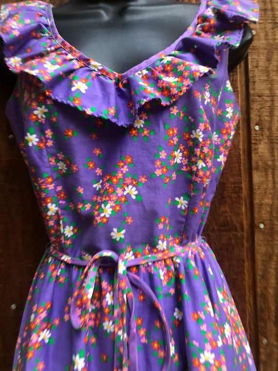 Purple MALIA 70s Dress sleeveless 10 70's Fun Dre… - image 7