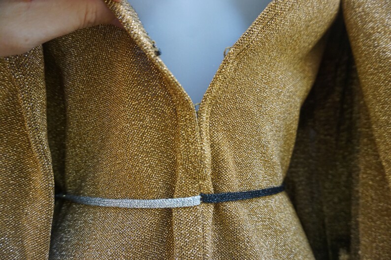 RUDI GERNREICH Designer Gold metallic shimmer Dress with matching jacket 70s 1970s size 12 image 6