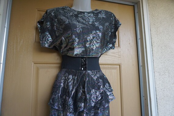 Vintage metallic shimmer party dress size L Large