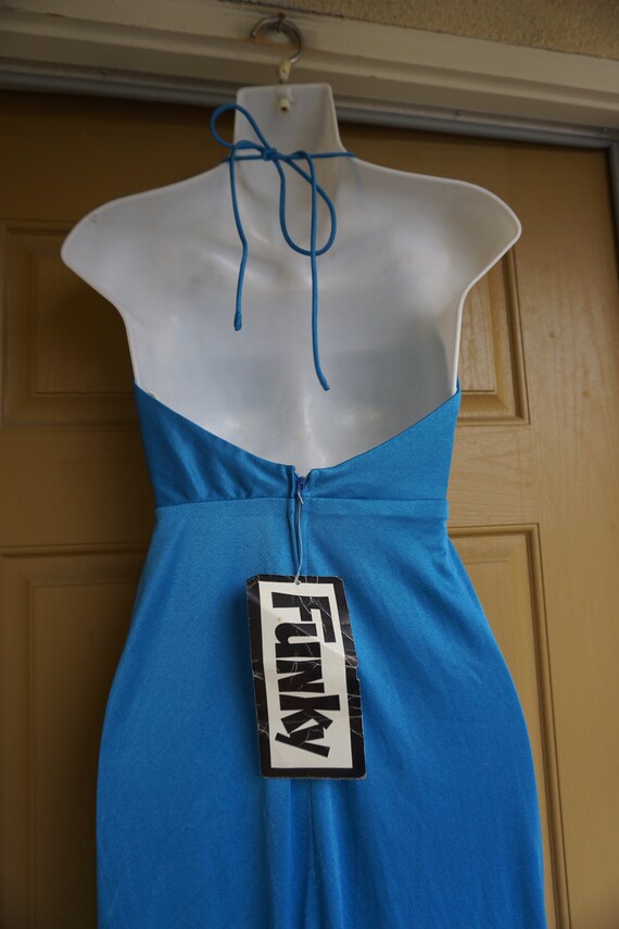 FUNKY NEW NWT 1970s vintage halter dress 70s size… - image 7