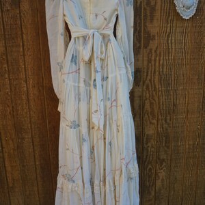 Gunne Sax Size 11 Medium Prairie Lace Maxi Dress Laces up the Front ...