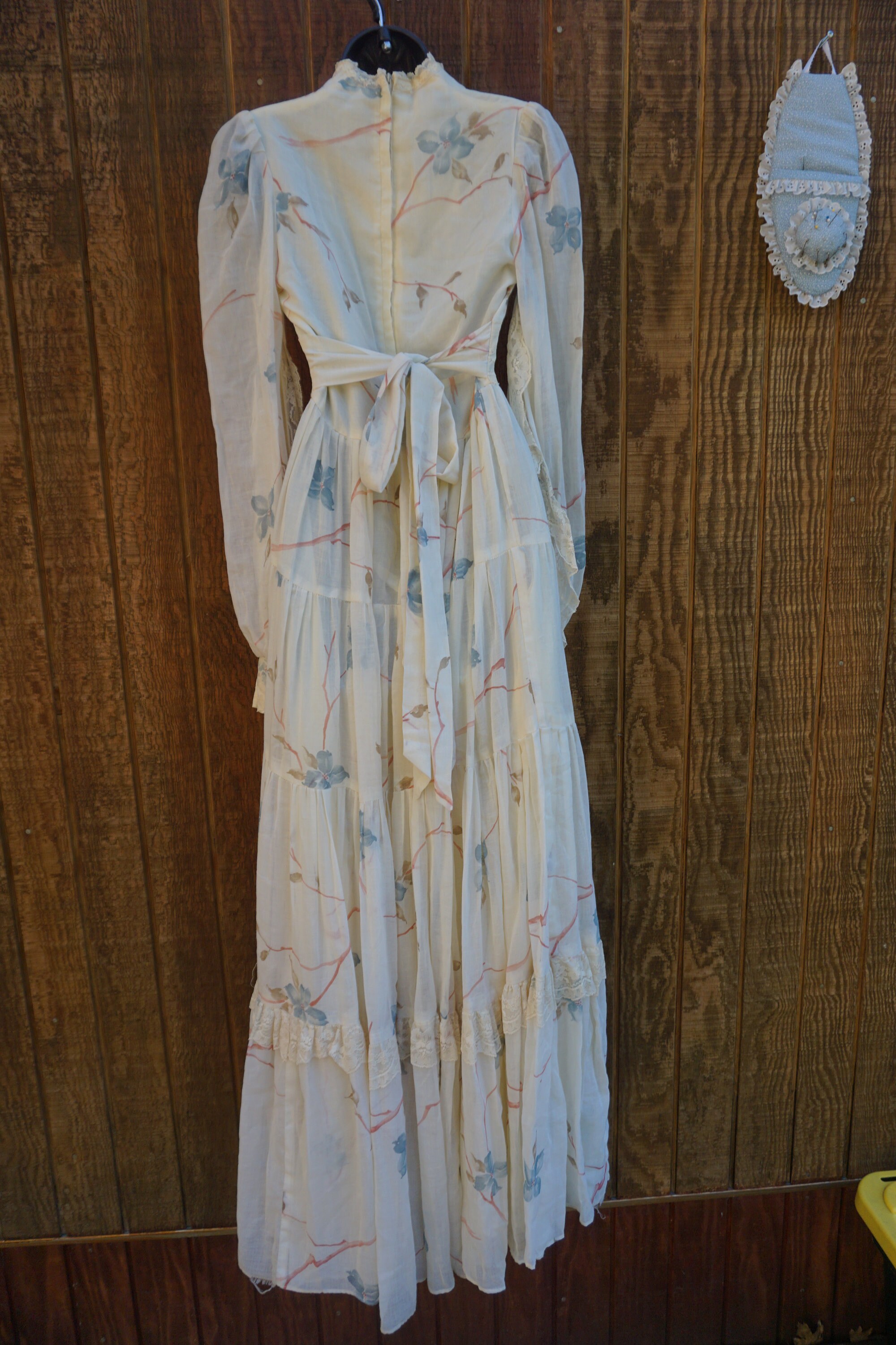 Gunne Sax Size 11 Medium Prairie Lace Maxi Dress Laces up the Front ...