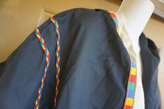 Vintage hooded jacket with rainbow braid detail 7… - image 3