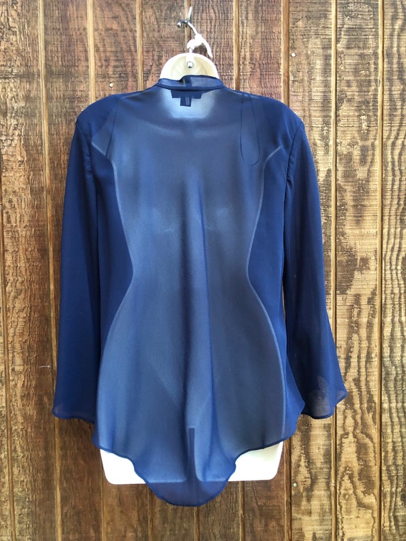 R&M Richards Vintage 1990s blue sparkly sheer jac… - image 7