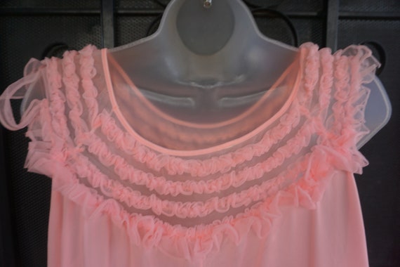 Vintage sheer long nightgown slip L Large - image 9