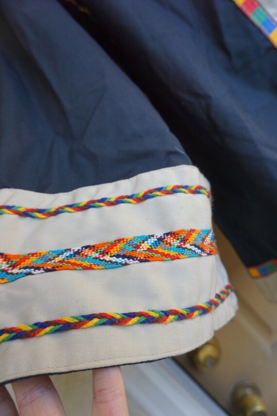 Vintage hooded jacket with rainbow braid detail 7… - image 5