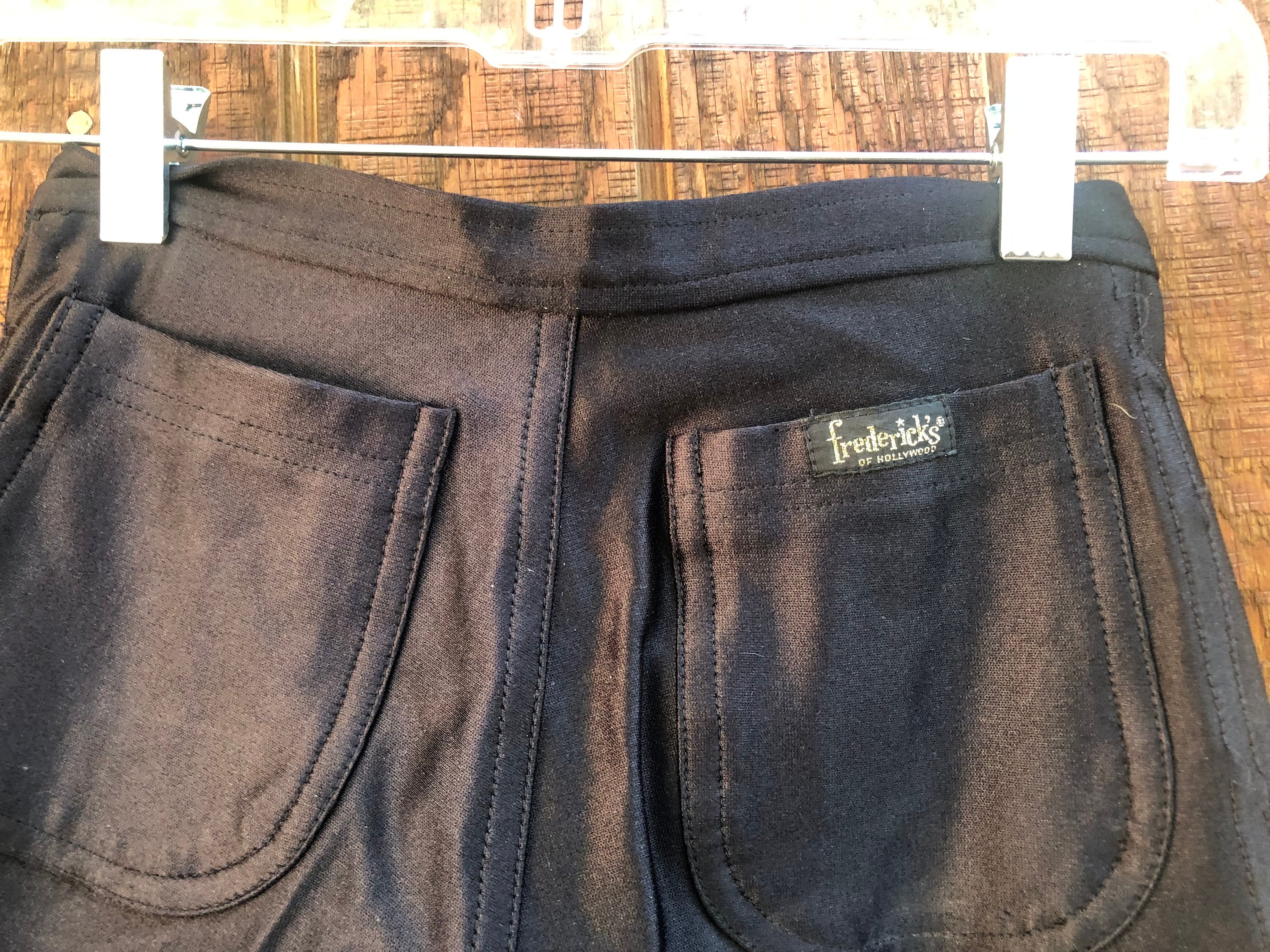 Vtg Fredericks of Hollywood Lace Up Black Jeans Pants Size 26 Spandex Blend  Rare