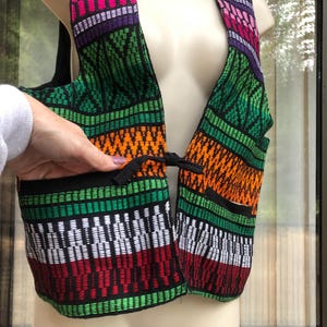 Colorful fun Vintage vest womens size M 90s 1990s Medium