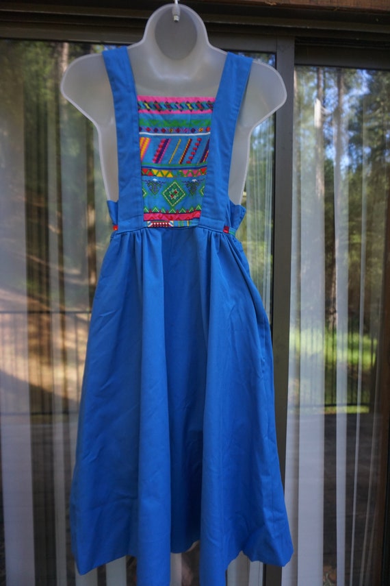 Vintage 70s size small apron style dress - image 4