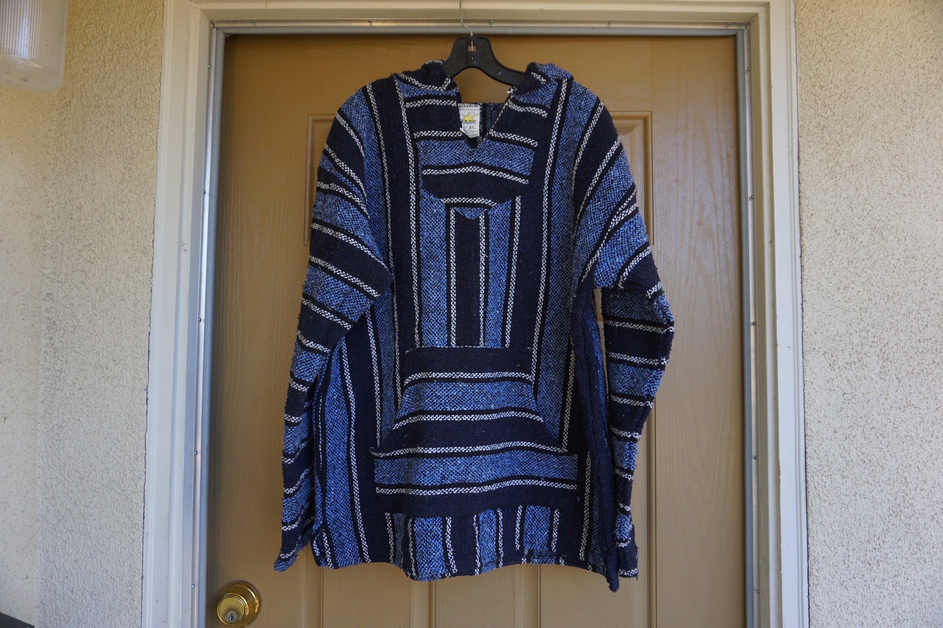 Vintage 80s 90s Mexican Surfer Baja Pullover Hoodie // Stripes Etsy