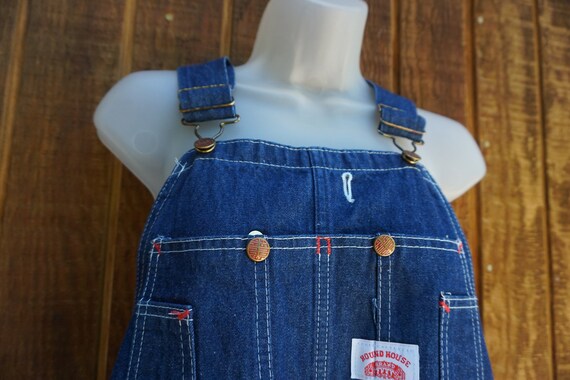 Dark blue denim Round House overalls size 40 X 30 - image 3