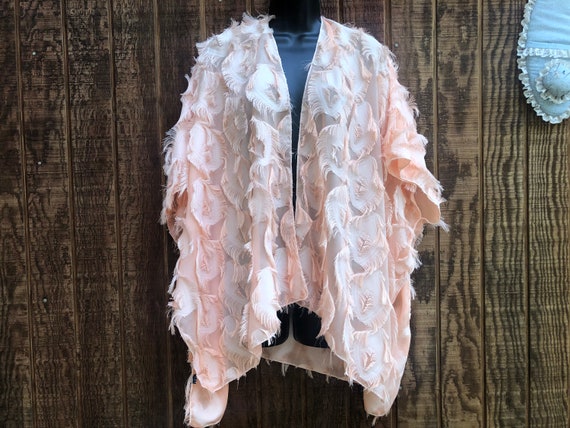 Open front lightweight jacket draped duster short… - image 4