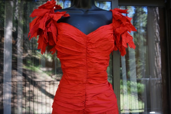 Visionz red dress size 7/8 sweetheart rushed - image 1