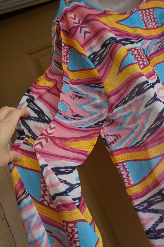 bebe sheer split back and split long sleeve top s… - image 7