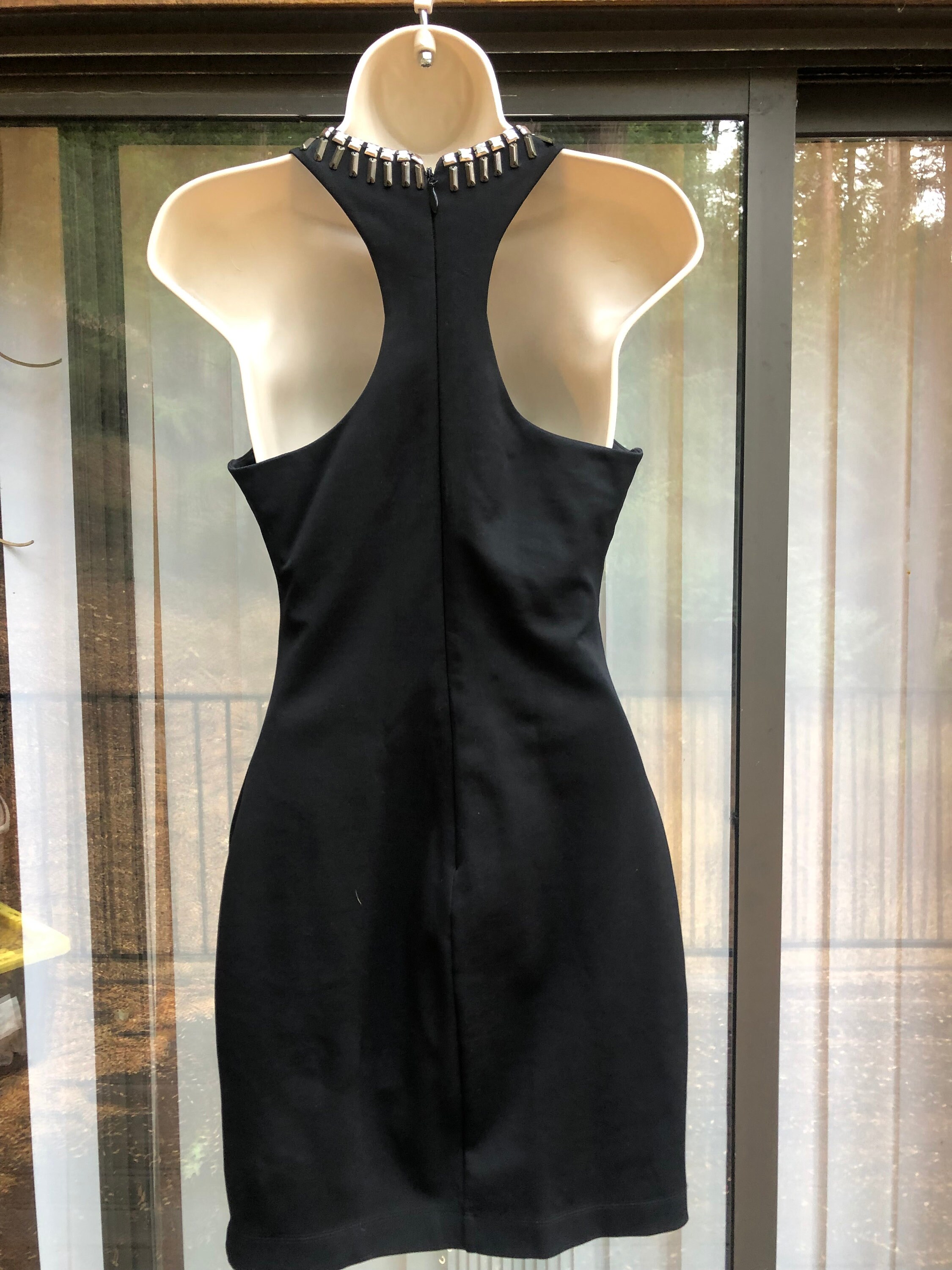 Bebe Black and Silver Studded Mini Dress Size S Tight - Etsy