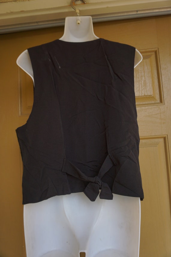 Vintage 90s faux pearl black vest size 10 Medium … - image 4