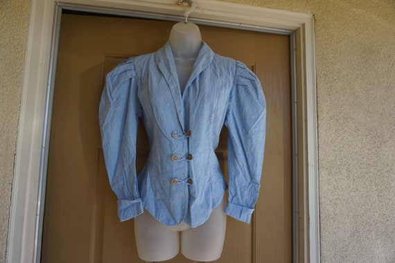 Vintage 80s denim women's size 10 Medium shirt - image 1