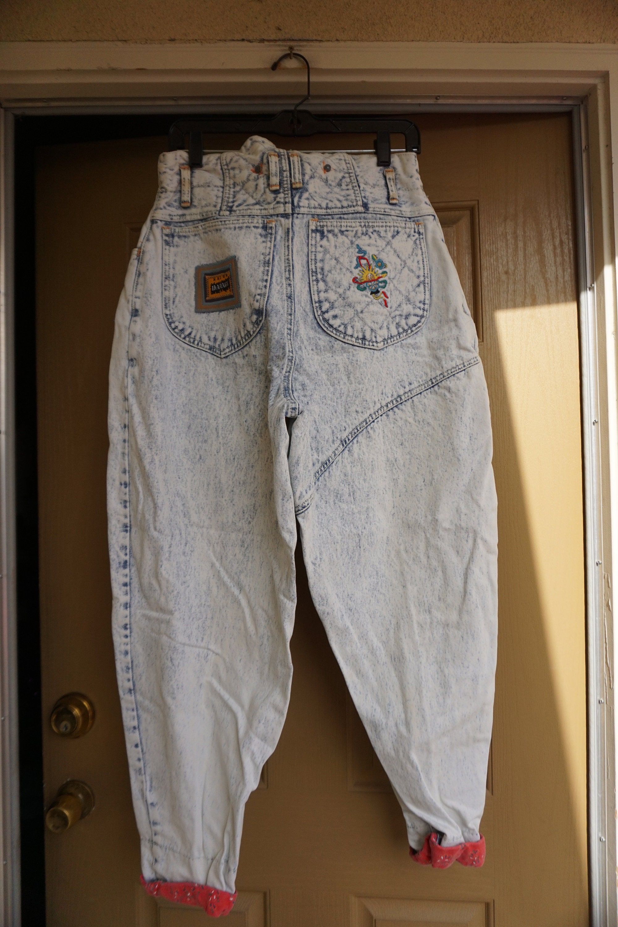Acidwash Denim Jean Ultra High Waisted Pants by Damage Size 31 | Etsy