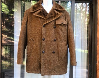 FUJI TWEED CLASSIC COAT BROWN size 6
