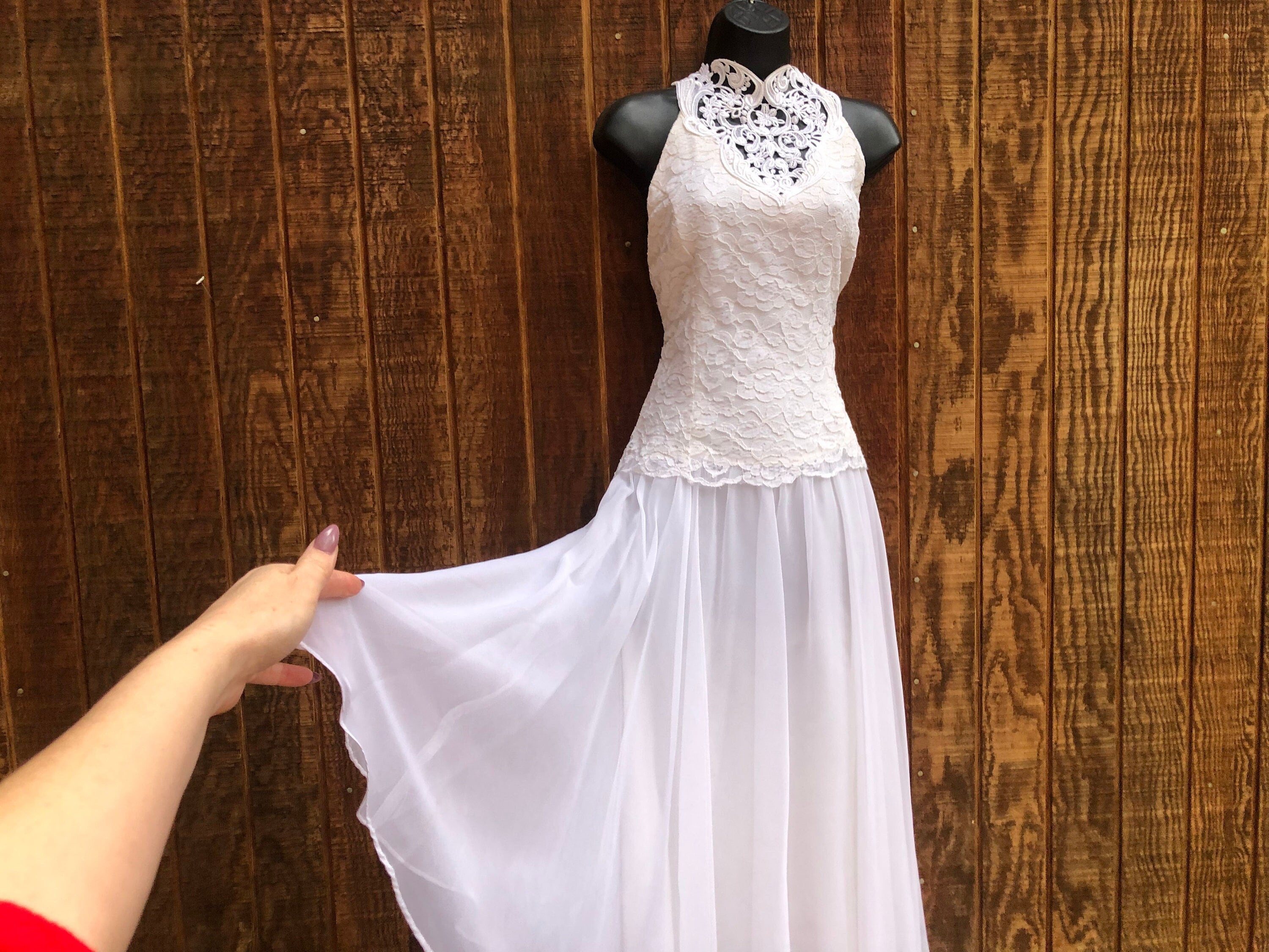 old fashioned long white dress The Ellen Chemise Dress in White Cotton S/M main image 1