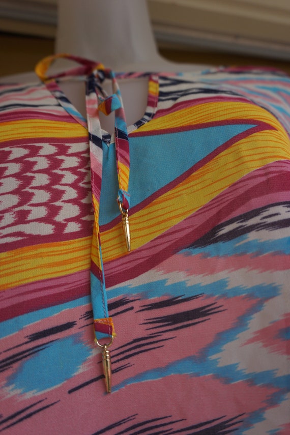 bebe sheer split back and split long sleeve top s… - image 3