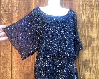 slim fit dress slacks Plus-Size Long Glitter Prom Dress with Lace-Up Corset Navy / 18 main image 0