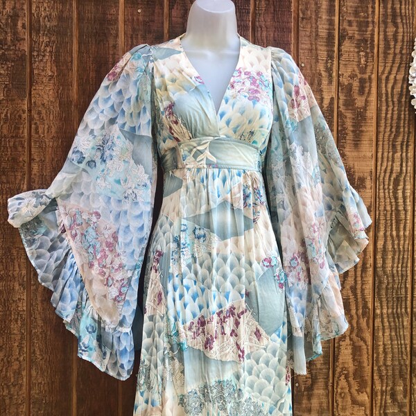 Bell Sleeve Empire Waist Floral Dress