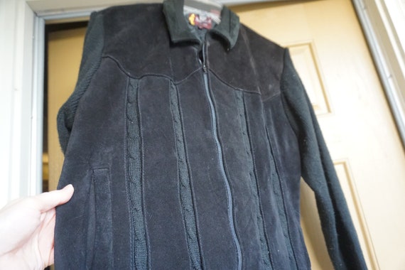 Suede leather and knit Jacket size large by Seahor