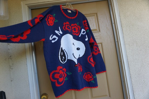 Vintage knit SNOOPY sweater plus size 1x cute heav