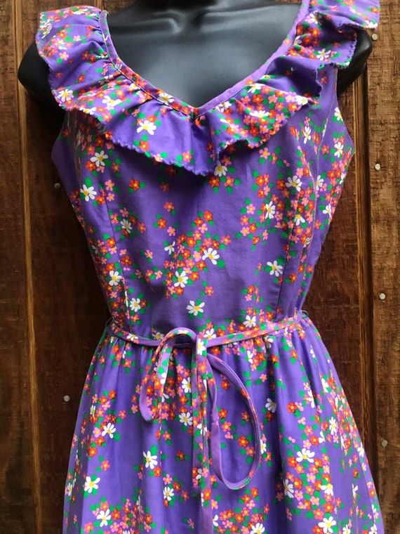 Purple MALIA 70s Dress sleeveless 10 70's Fun Dre… - image 8