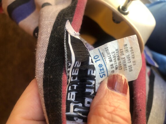 Thin lightweight one button front striped jacket … - image 8