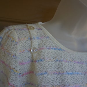 Vintage 1980s or 90s pastel heavy knit sweater size Medium image 6