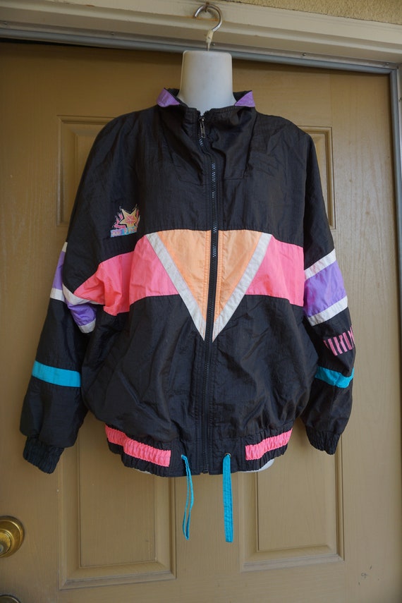 IZZI Vintage 80s 90s windbreaker jacket size Medium o… - Gem