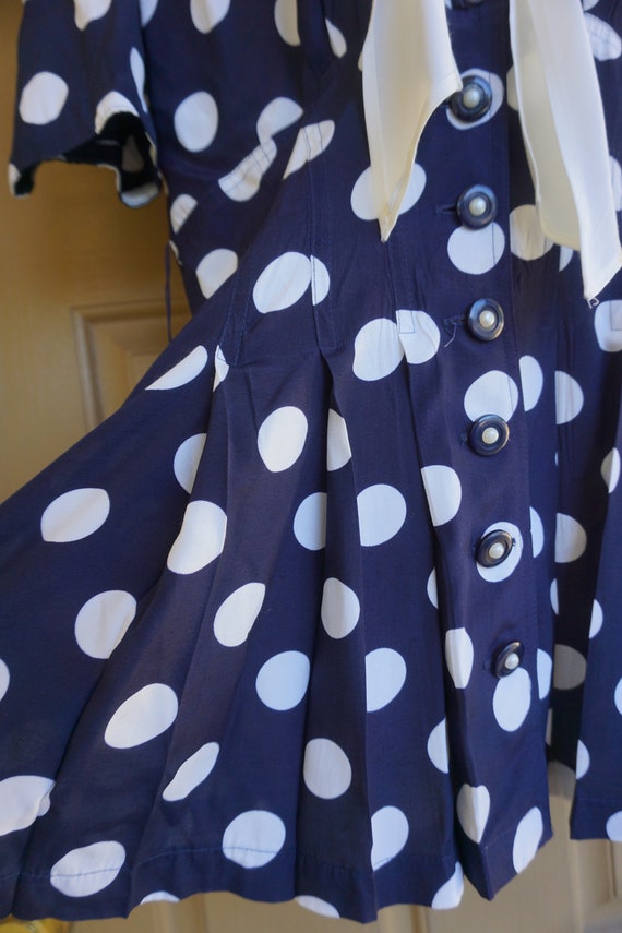 Karen Alexander 80s 90s polkadot blouse medium si… - image 5