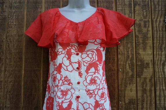 Vintage 1960s floral short mod dress with back zi… - image 4