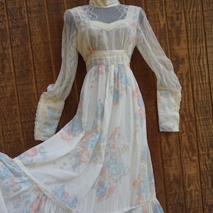 Gunne sax size 13 large prairie lace maxi dress