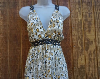 2b bebe maxi dress size S small leopard print