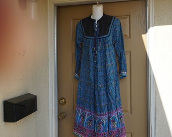 Vintage Free People Block Print a Line Babydoll Dress Tunic - Etsy
