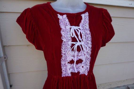 DAMAGED Velvet prairie dress maxi dress short sle… - image 4