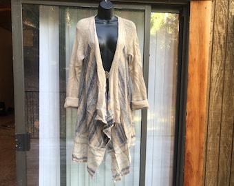 Free people long knit jacket large