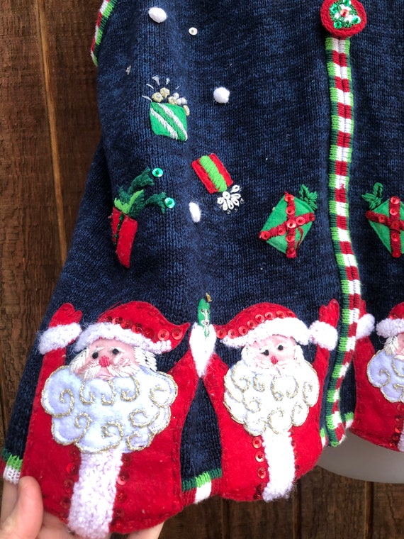 Vintage Christmas knit sweater Vest Large by Tiar… - image 5