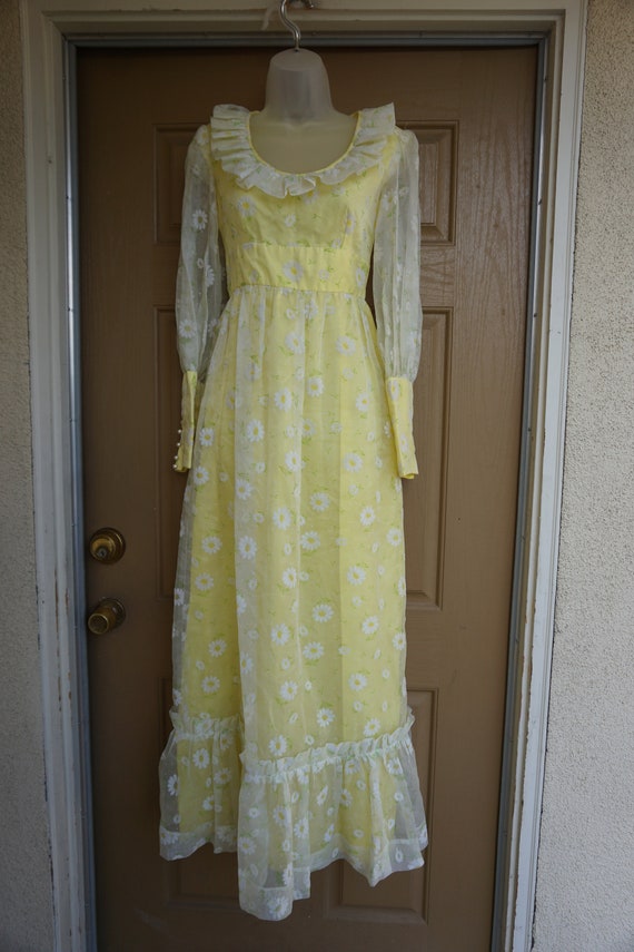 Vintage floral prairie dress maxi dress size smal… - image 2