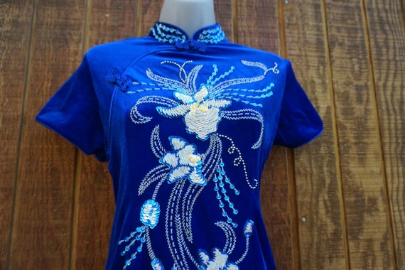 XL Asian inspired dress size XL extra large blue … - image 3