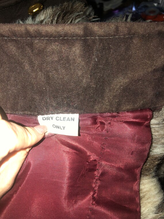 Grunge vtg faux fake fur COAT Small boho outerwea… - image 10