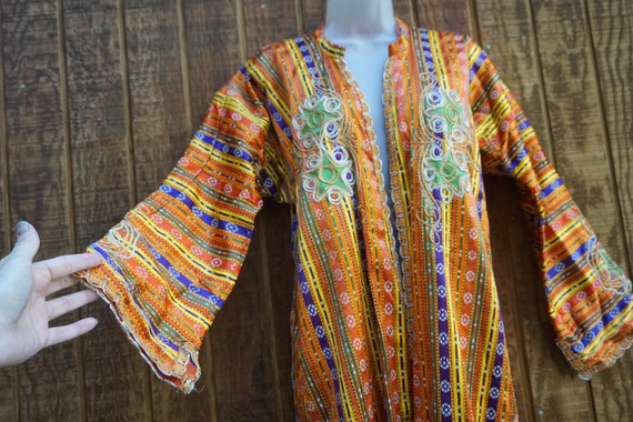 Long striped embroidered ethnic jacket - image 7