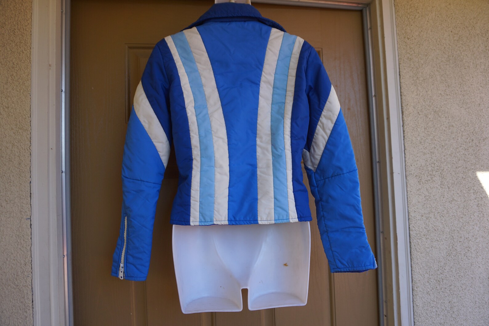 Vintage Blue and White Ski Jacket Ladies Size 10 by TOPHER 70s Etsy