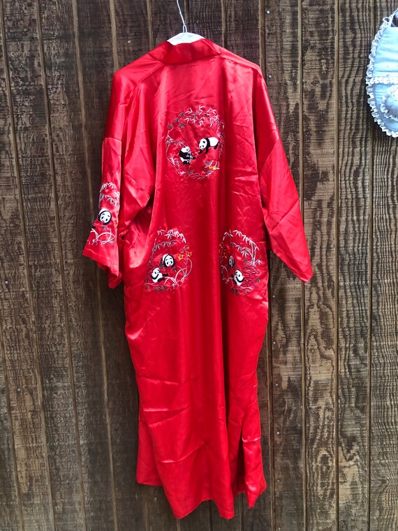 Panda Robe Vintage panda embroidered robe small medium large Asi… - Gem