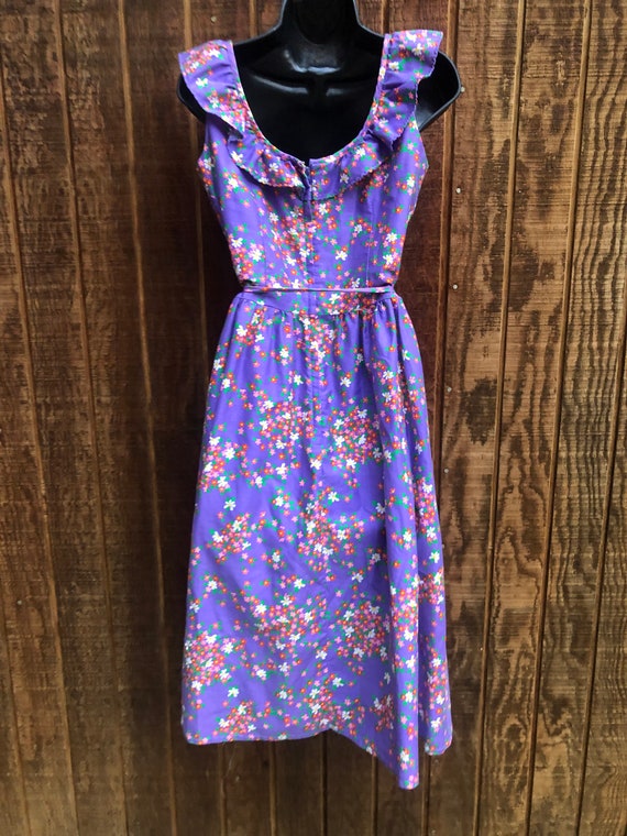 Purple MALIA 70s Dress sleeveless 10 70's Fun Dre… - image 5