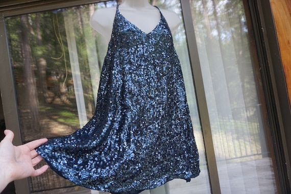 Free People sequined navy blue dress size S Small… - image 1